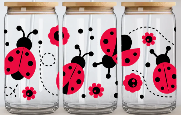 Ladybugs  -  UV DTF 16oz Beer Can Glass