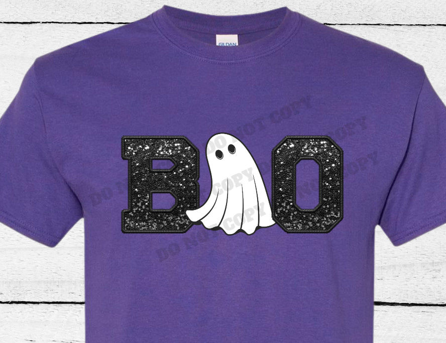 BOO Ghost Faux Glitter