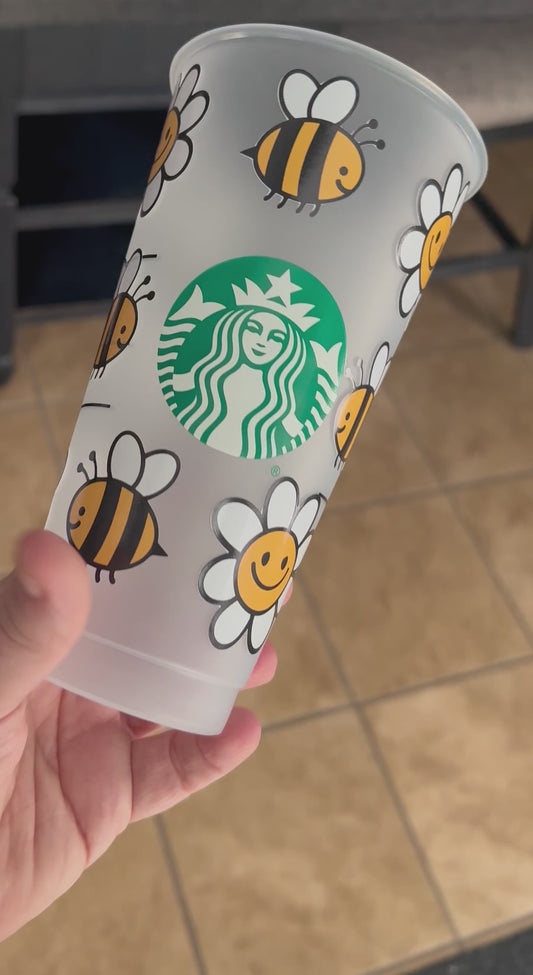 Bees and Daisies 24oz Starbucks Cup