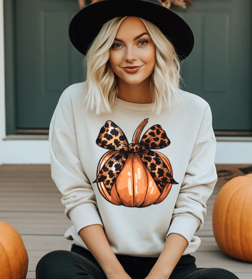 Cow Print Bow Pumpkin