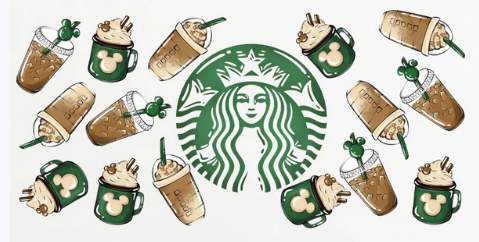 Mouse Starbucks Coffee Drinks -  UV/DTF wrap