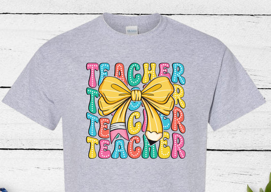 Teacher Pencil Bow