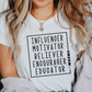 Teacher - Influencer, Motivator, Believer, Encourager, Educator  T-shirt