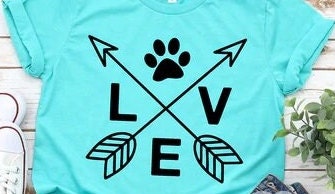 Pawprint Love With Arrows T-shirt